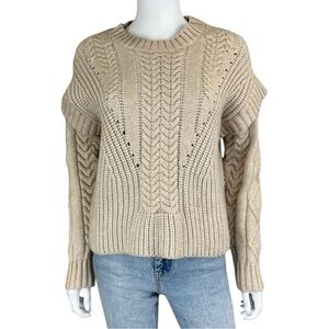 Jamison Tan Cable Knitted Sweater Size S H0327